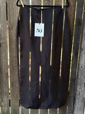 Zara Organza Mulberry Silk Semi-Sheer 50th Anniversary Skirt NWT In Black Sz S